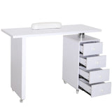 Professional Manicure Table Beauty Salon Nail Station with on Wheels 4 Drawers Dressing Tables Living and Home 