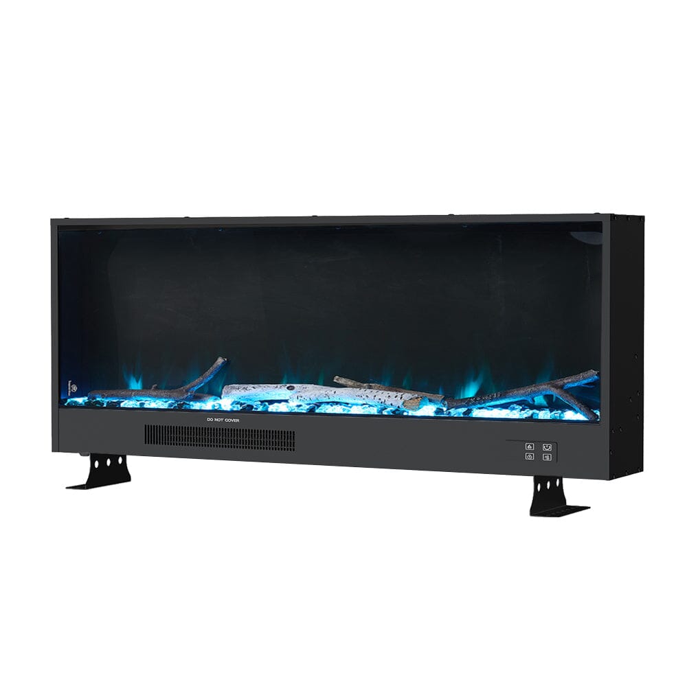 Smallbee 117.5cm Electric Fireplace with WiFi, LED Display, Resin Logs & Crystal Stones, Heating Function Smallbee UK 