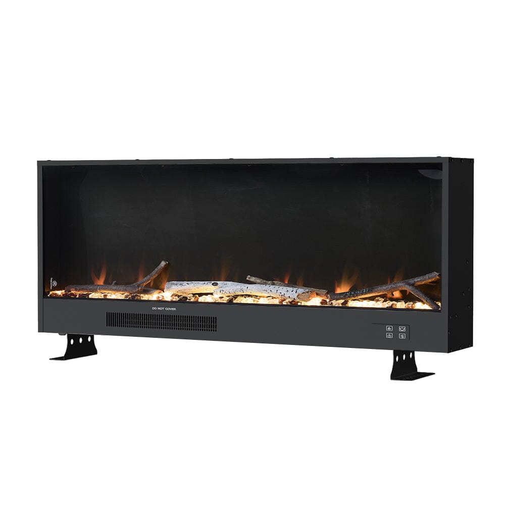 Smallbee 117.5cm Electric Fireplace with WiFi, LED Display, Resin Logs & Crystal Stones, Heating Function Smallbee UK 