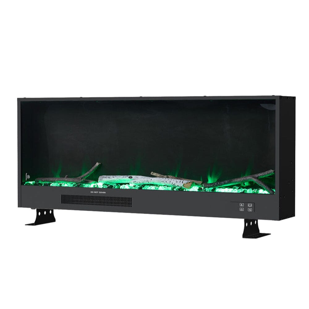 Smallbee 117.5cm Electric Fireplace with WiFi, LED Display, Resin Logs & Crystal Stones, Heating Function Smallbee UK 