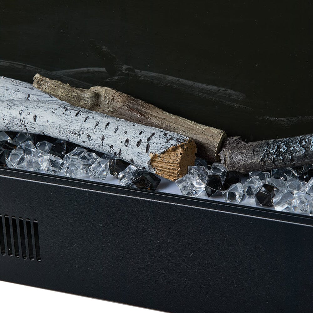 Smallbee 117.5cm Electric Fireplace with WiFi, LED Display, Resin Logs & Crystal Stones, Heating Function Smallbee UK 