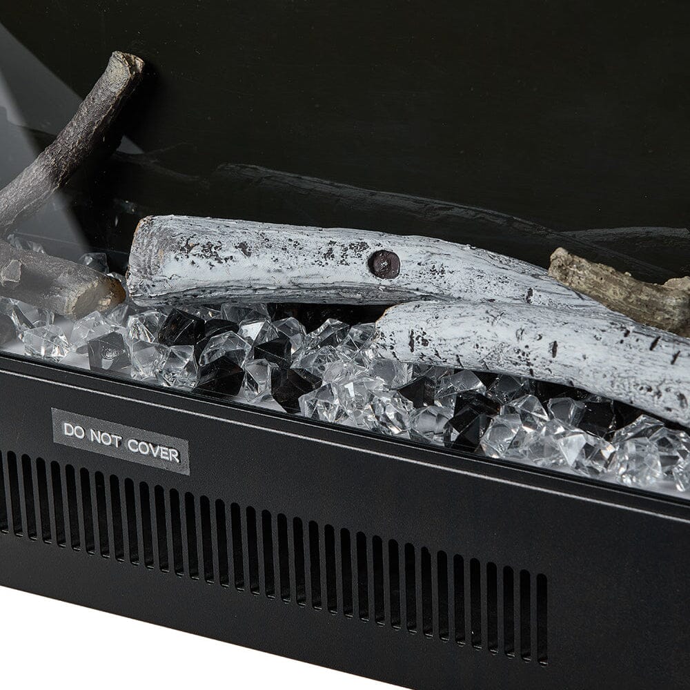 Smallbee 117.5cm Electric Fireplace with WiFi, LED Display, Resin Logs & Crystal Stones, Heating Function Smallbee UK 