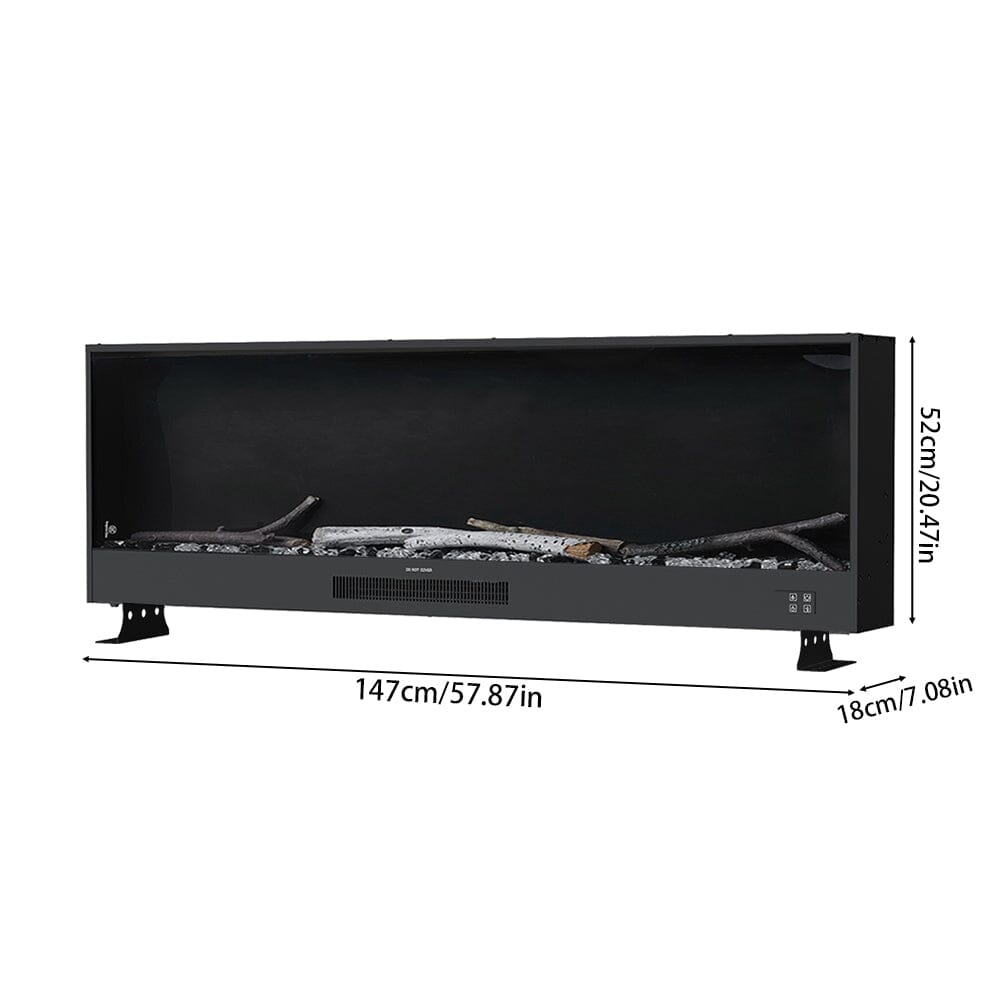 Smallbee 117.5cm/147cm WiFi Electric Fireplace with LED Display & Realistic Flame Effect Smallbee UK 147cm 
