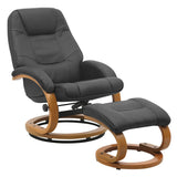 103.5cm High Back PU Leather Recliner Armchair with Footstool Lounge Chairs Living and Home 