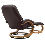 103.5cm High Back PU Leather Recliner Armchair with Footstool Lounge Chairs Living and Home 