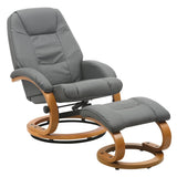 103.5cm High Back PU Leather Recliner Armchair with Footstool Lounge Chairs Living and Home 