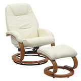 103.5cm High Back PU Leather Recliner Armchair with Footstool Lounge Chairs Living and Home 