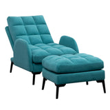 Modern Velvet Upholstered Recliner and Ottoman Set Recliners Living and Home 