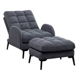 Modern Velvet Upholstered Recliner and Ottoman Set Recliners Living and Home 