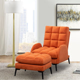Modern Velvet Upholstered Recliner and Ottoman Set Recliners Living and Home 