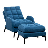 Modern Velvet Upholstered Recliner and Ottoman Set Recliners Living and Home 