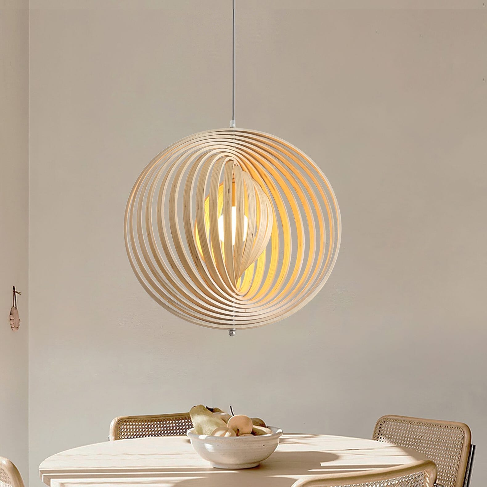 ‍Lightsin Rotating Circular Moon Wooden LED Pendant Light (100% off) Lightsin UK 