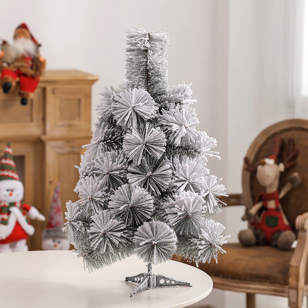 60cm Snow-Flocked Pine Needle DIY Christmas Tree with Ornaments &amp; Warm Light String Living and Home 
