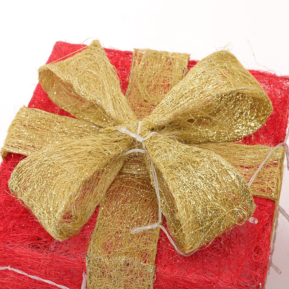 3pcs Christmas Gift Box Accessory Set with Light Strips Living and Home 
