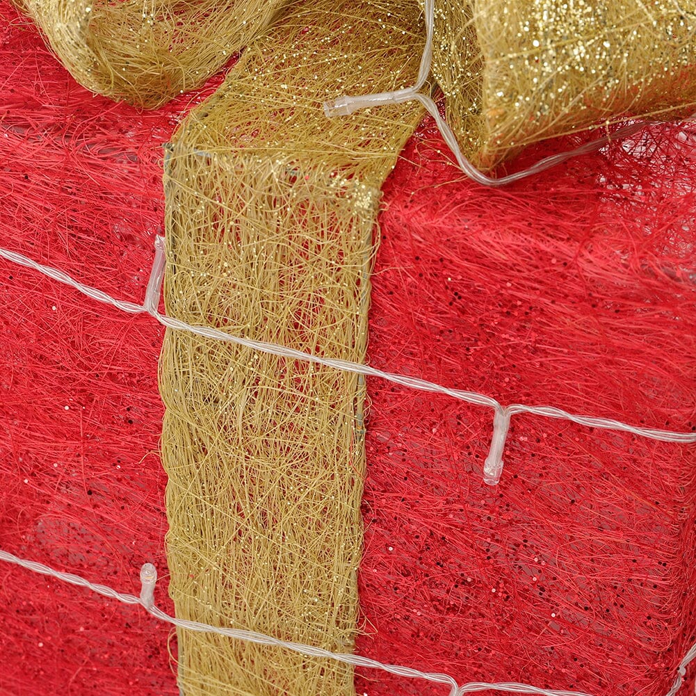 3pcs Christmas Gift Box Accessory Set with Light Strips Living and Home 