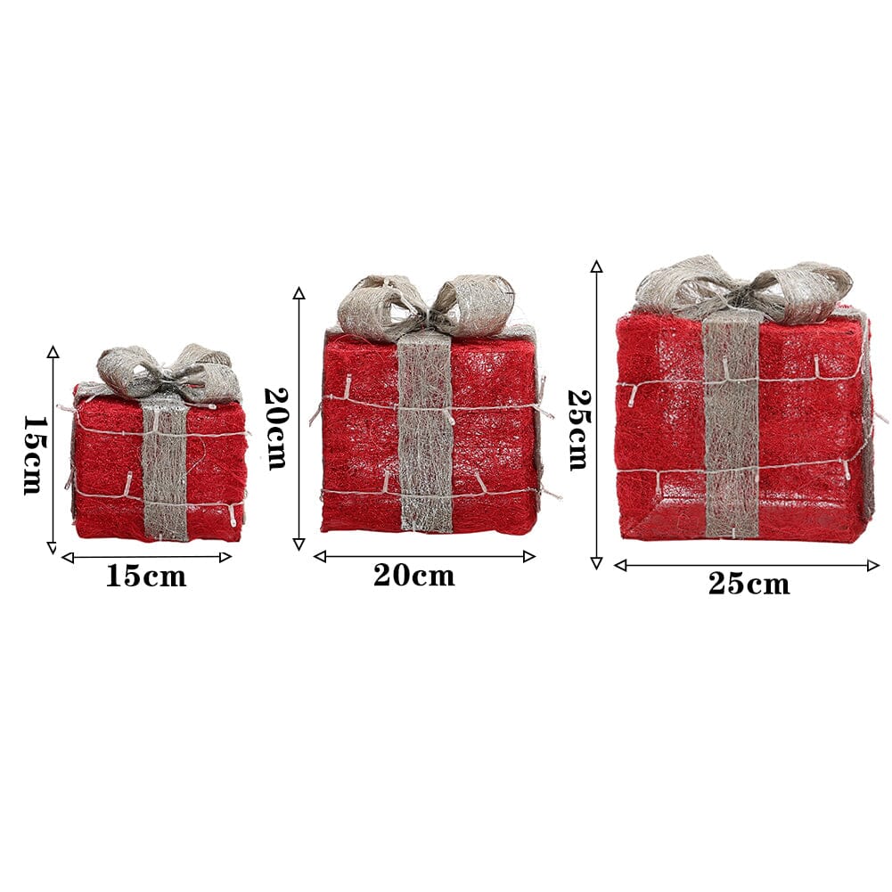 Pre-Lit White Christmas Gift Box Set with Warm Lights Christmas Living and Home 