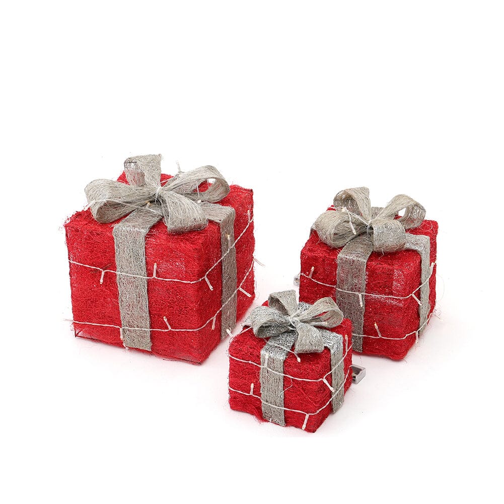 Pre-Lit White Christmas Gift Box Set with Warm Lights Christmas Living and Home 