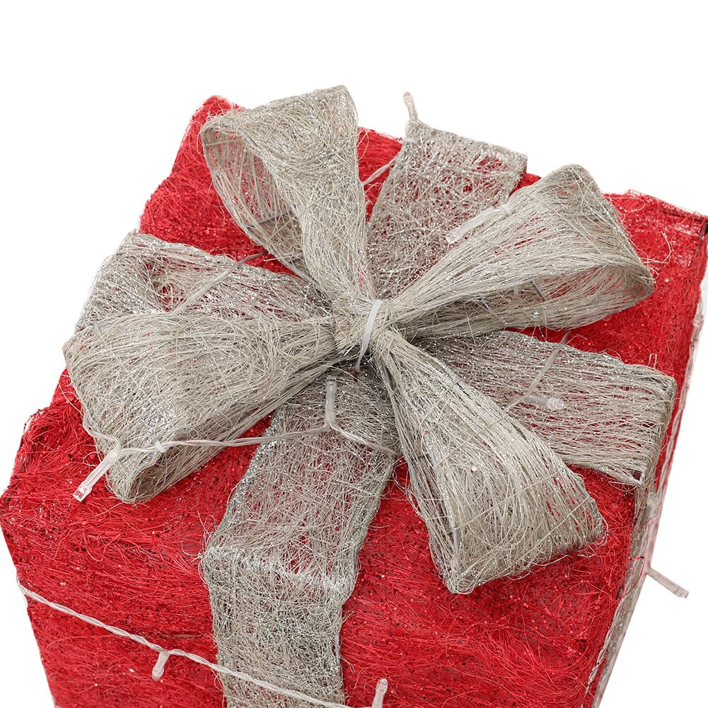Pre-Lit White Christmas Gift Box Set with Warm Lights Christmas Living and Home 