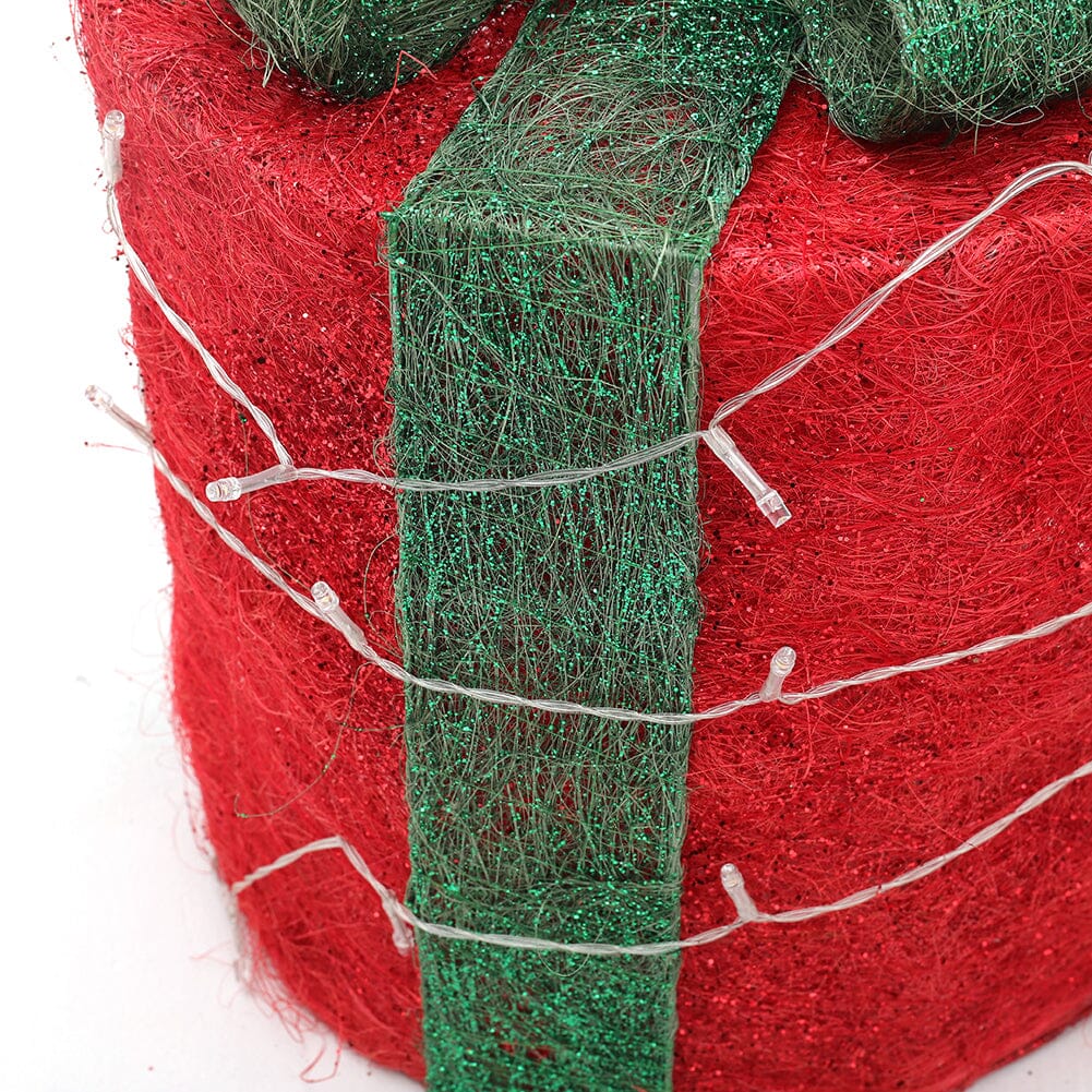 Christmas Gift Box Set with LED Lights - 4 Pieces (15/20/25/30cm) Living and Home 