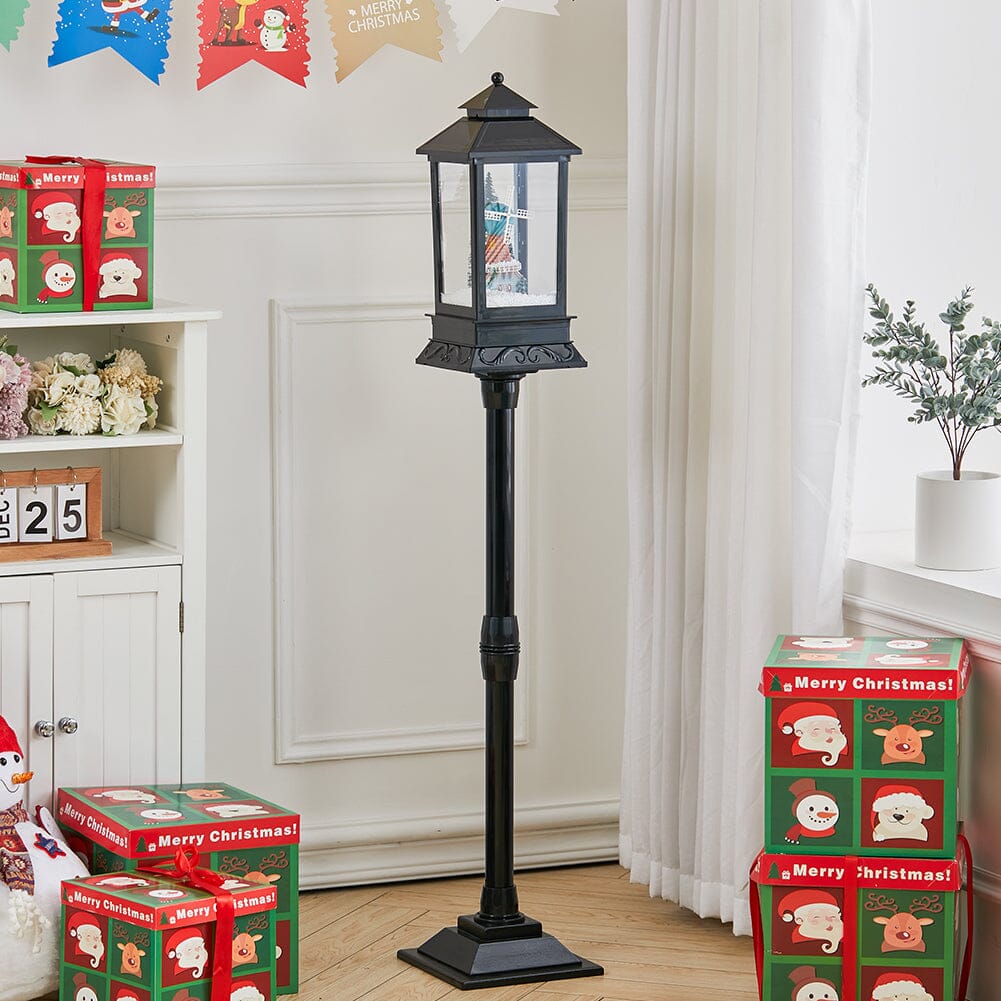 125cm H Small Street Lamp Decoration with Snowflakes Falling Living and Home 