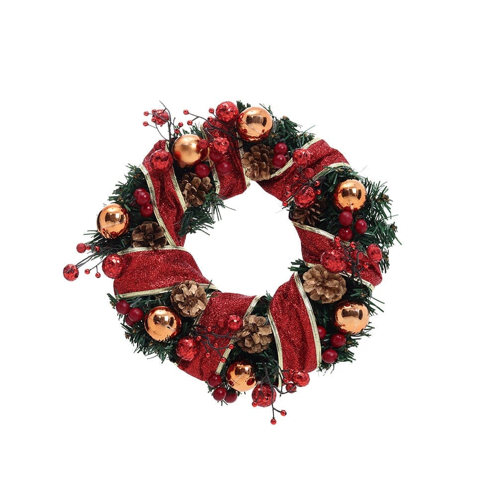 ‍Red Wreath 30cm with 3m Light String (100% off) Living and Home 