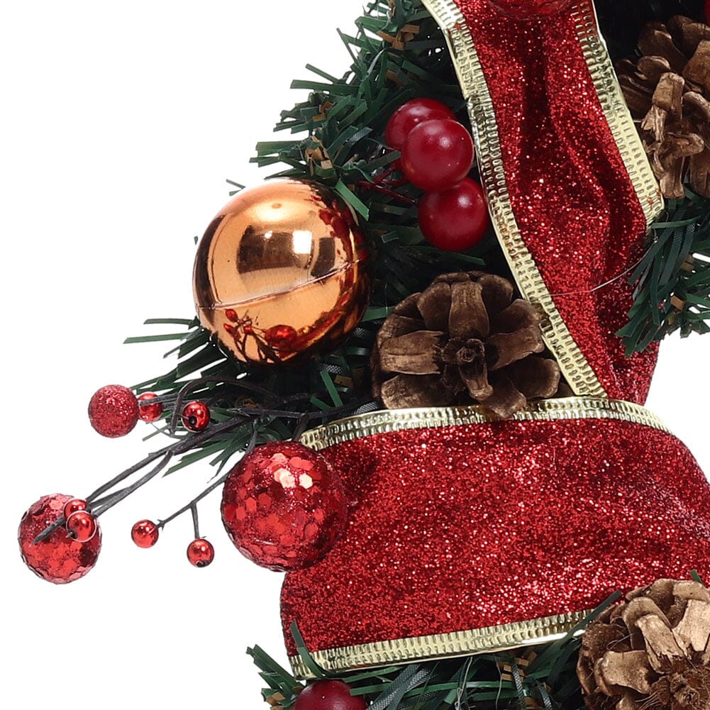 Red Wreath 30cm with 3m Light String Living and Home 