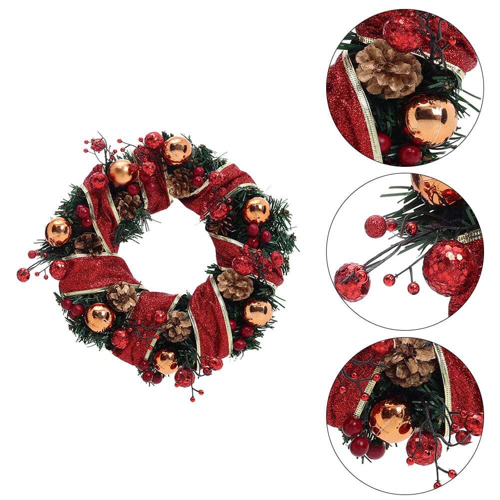 Red Wreath 30cm with 3m Light String Living and Home 