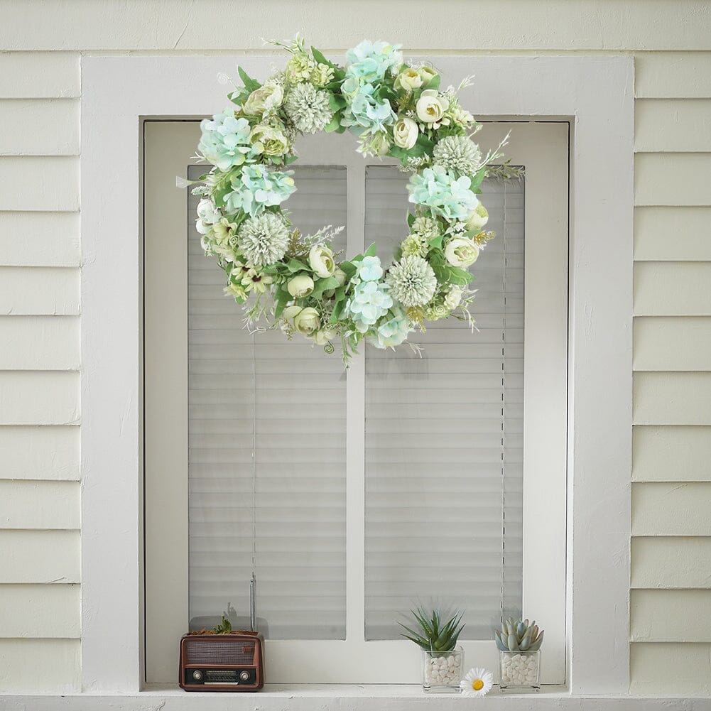 Spring Artificial Peony Wreath Mixed Flowers for Wedding Decor Living and Home 