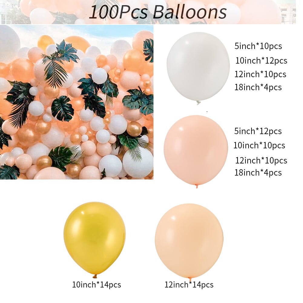 Wedding Party Balloon Combination Set Living and Home Orange White Gold 100pcs 