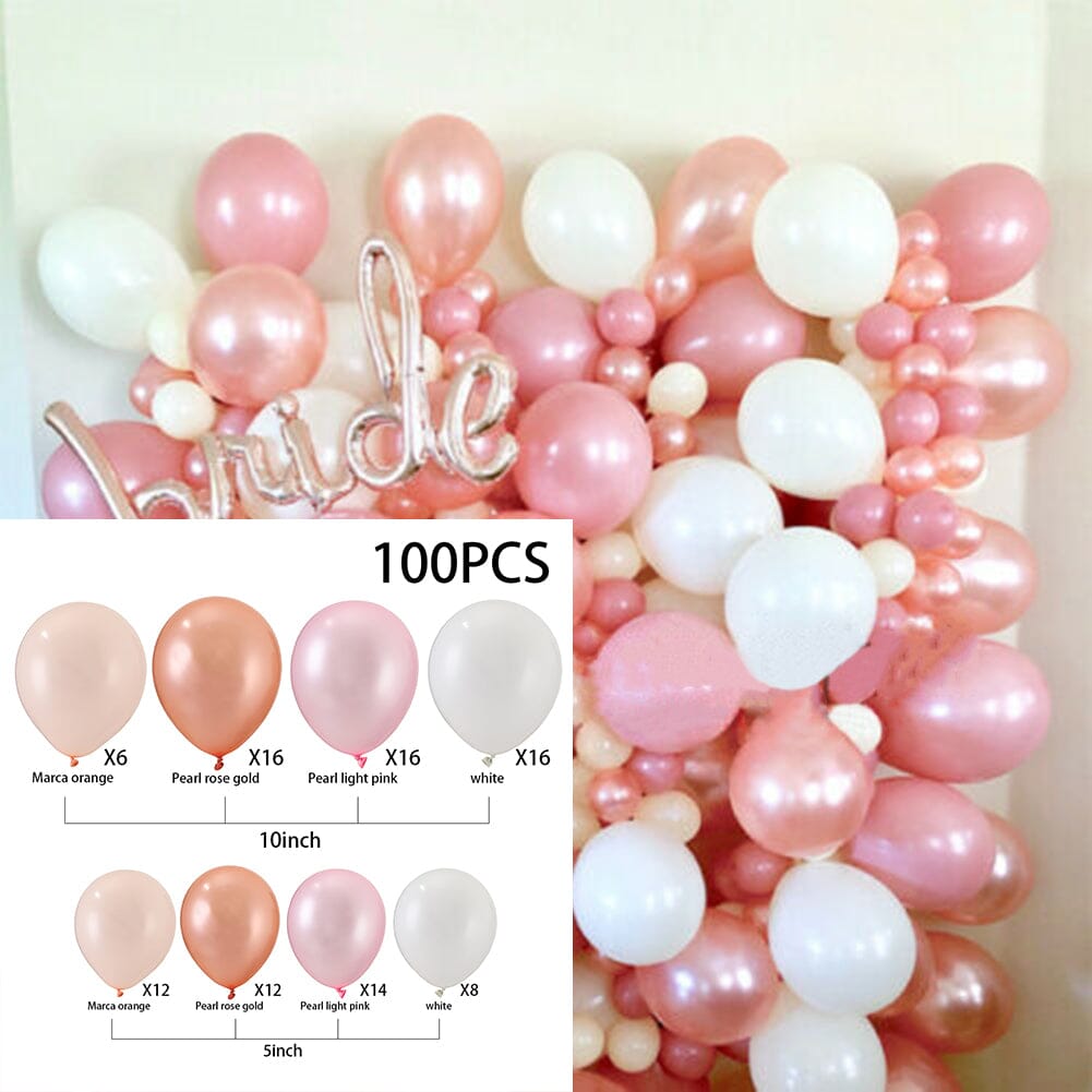 Wedding Party Balloon Combination Set Living and Home Pink Rose White Orange 100pcs 