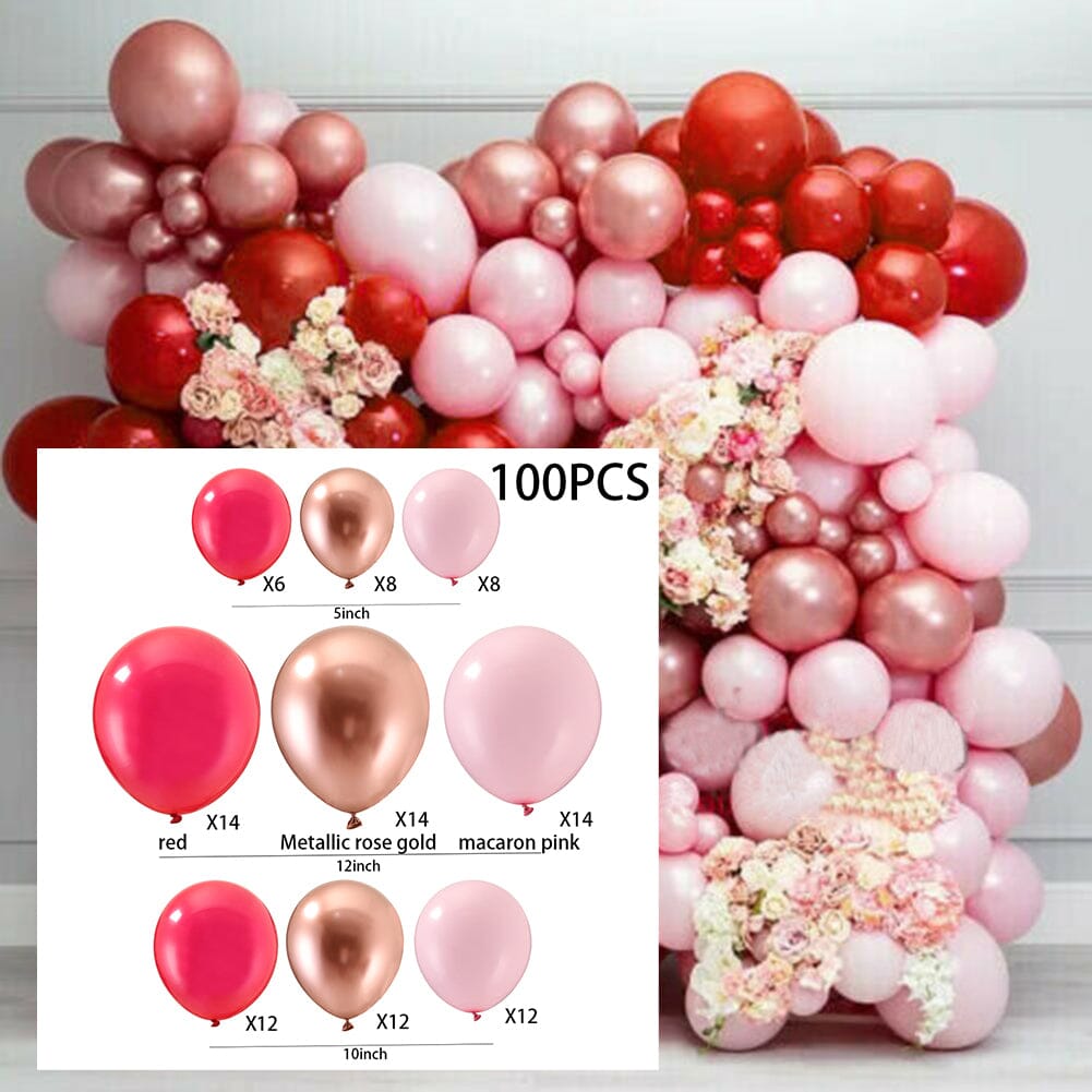 Wedding Party Balloon Combination Set Living and Home Red Pink Rose Gold 100pcs 