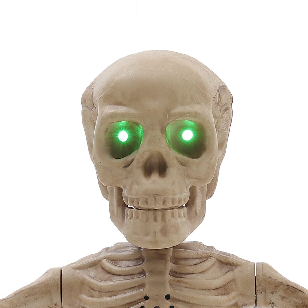 Animated Singing &amp; Dancing Skeleton with Light-Up Effects – Halloween Scene Decoration Living and Home 