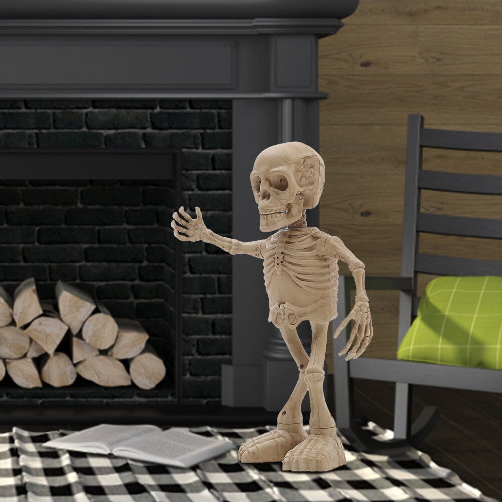 Animated Singing &amp; Dancing Skeleton with Light-Up Effects – Halloween Scene Decoration Living and Home 