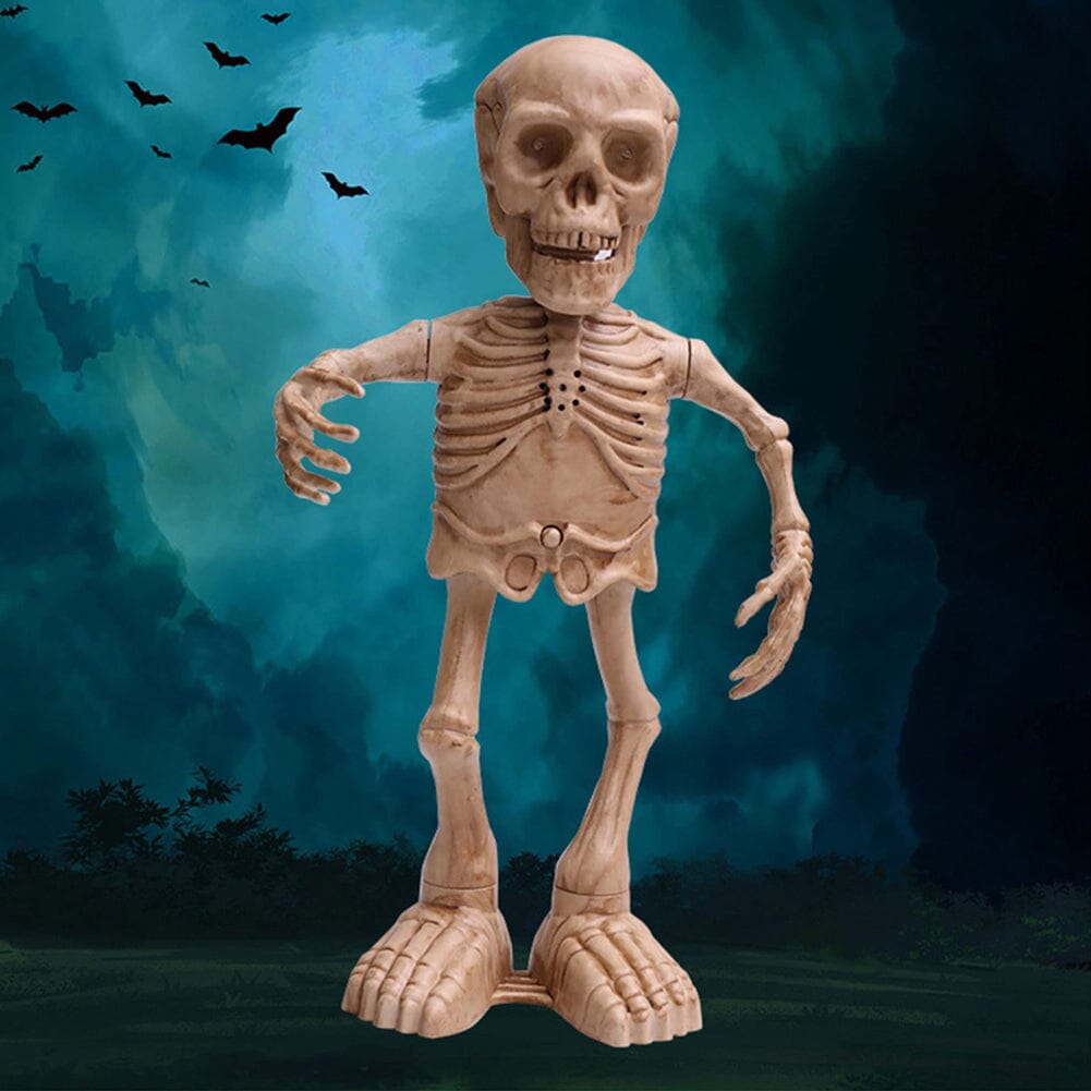 Animated Singing &amp; Dancing Skeleton with Light-Up Effects – Halloween Scene Decoration Living and Home 