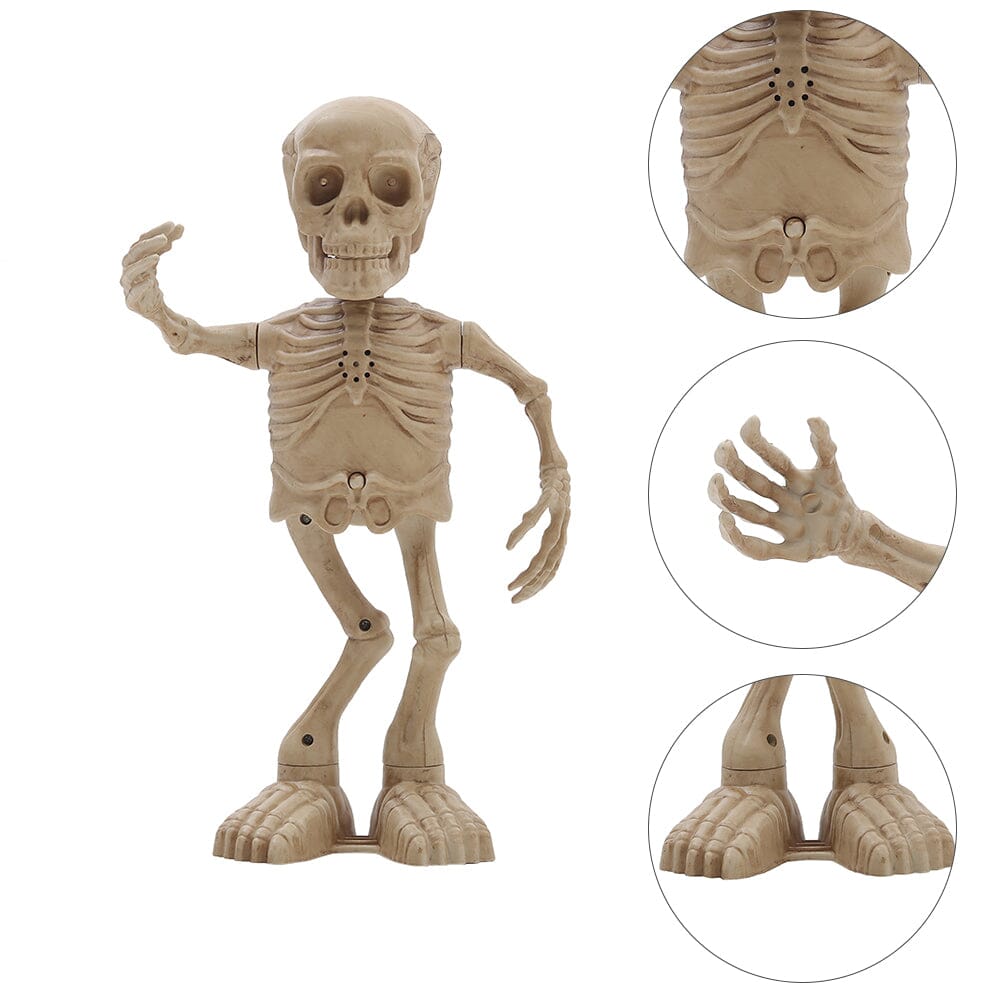 Animated Singing &amp; Dancing Skeleton with Light-Up Effects – Halloween Scene Decoration Living and Home 