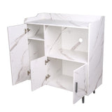 90cm W Contemporary White/Grey Home Sideboard Cabinet with Storage Indoor Cabinets Living and Home 