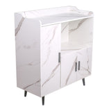 90cm W Contemporary White/Grey Home Sideboard Cabinet with Storage Indoor Cabinets Living and Home 