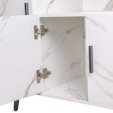 90cm W Contemporary White/Grey Home Sideboard Cabinet with Storage Indoor Cabinets Living and Home 