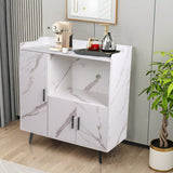 90cm W Contemporary White/Grey Home Sideboard Cabinet with Storage Indoor Cabinets Living and Home 