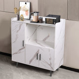 90cm W Contemporary White/Grey Home Sideboard Cabinet with Storage Indoor Cabinets Living and Home 