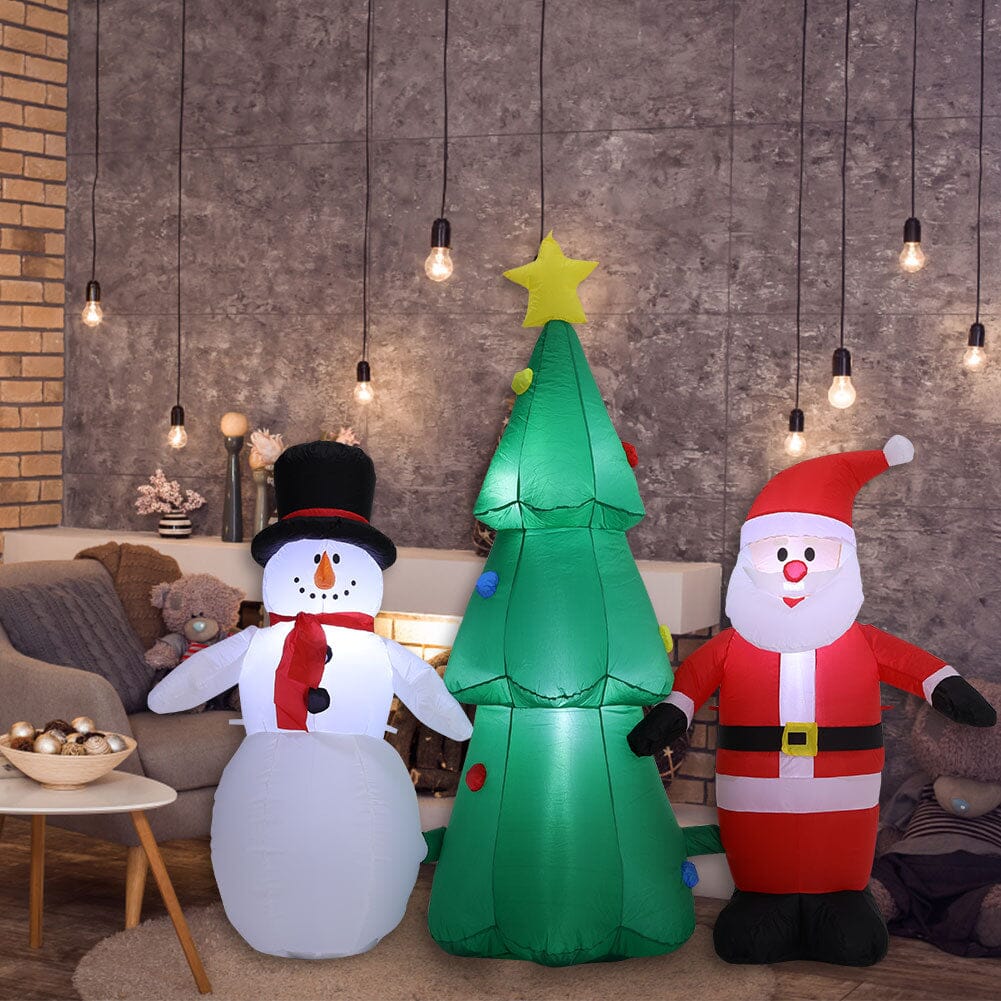 Inflatable Santa Claus Snowman Christmas Tree Yard Decoration with LED Christmas Living and Home 