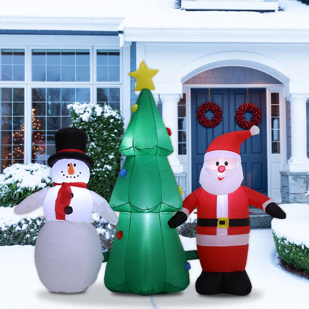 Inflatable Santa Claus Snowman Christmas Tree Yard Decoration with LED Christmas Living and Home 