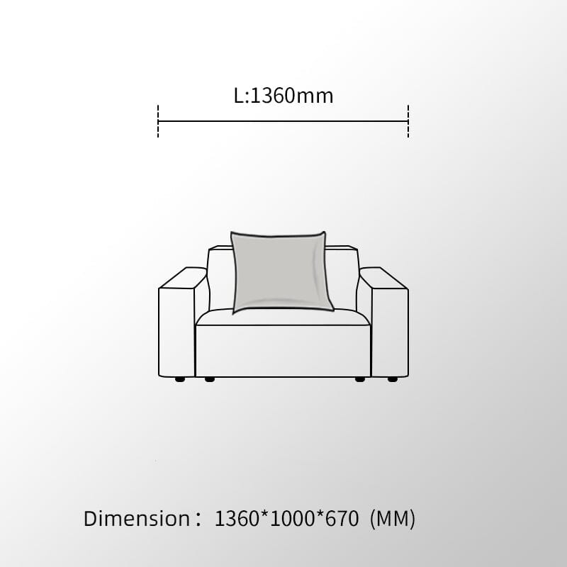 Cottonfy Elegant Linen Tofu Block Fabric Down Sofa Cottonfy UK Single Seater Full-Paid 