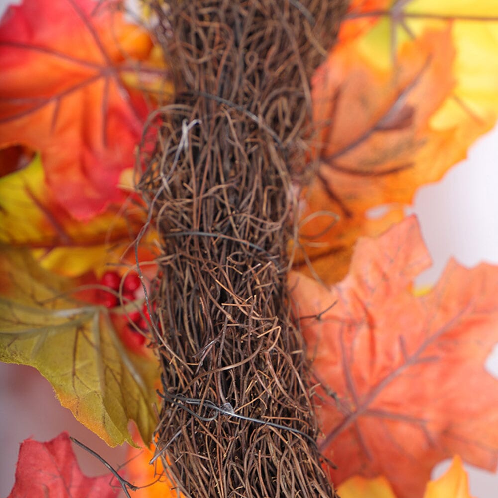 Autumn Harvest Pumpkin & Maple Leaf Wreath – 50cm Seasonal Door Decoration Living and Home 