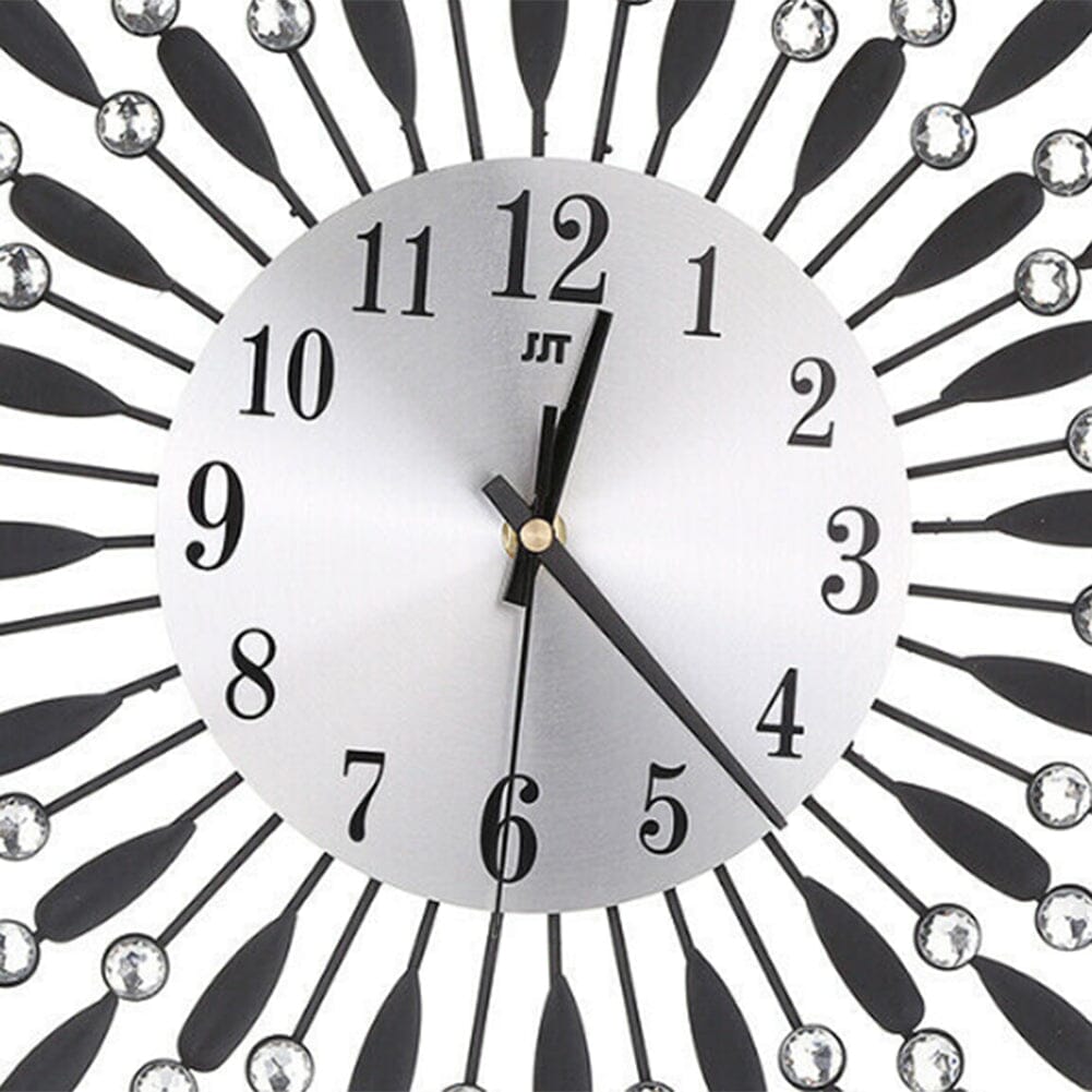 3D Silent Drop Shape Metal Wall Clock with Crystal Wall Decoration Wall Clocks Living and Home 