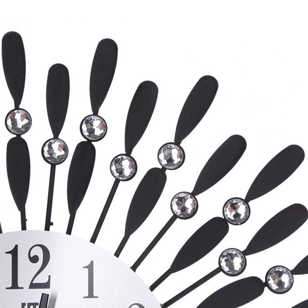 3D Silent Drop Shape Metal Wall Clock with Crystal Wall Decoration Wall Clocks Living and Home 