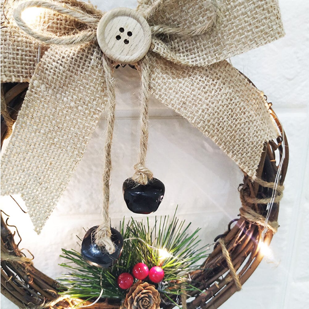 Christmas Snowman Wreath 40x20cm with LED Lights Living and Home 