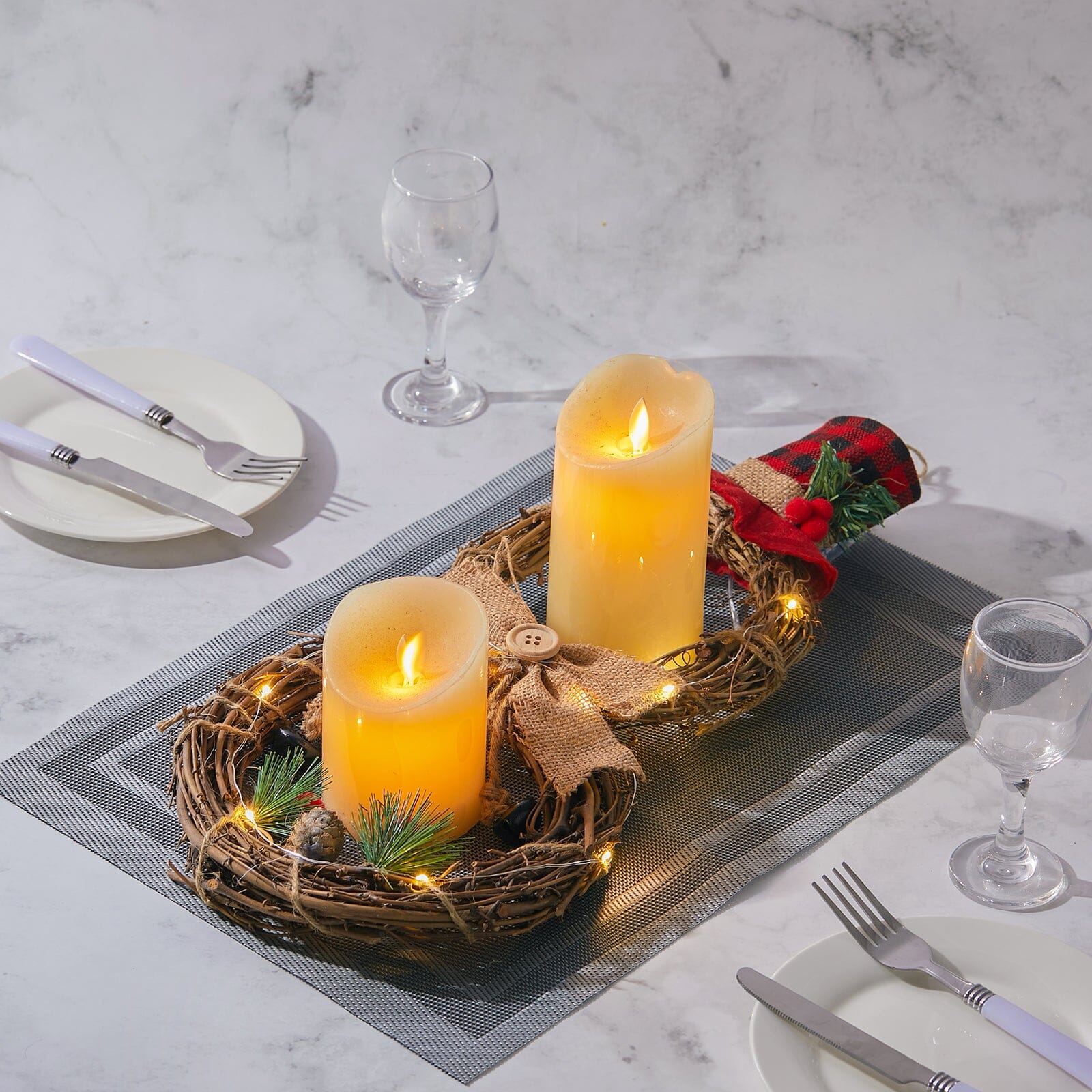 Christmas Snowman Wreath 40x20cm with LED Lights Living and Home 