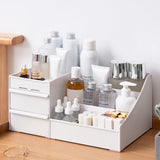 25.2cm W White Multi-Purpose Makeup Storage Box Drawers Organizer