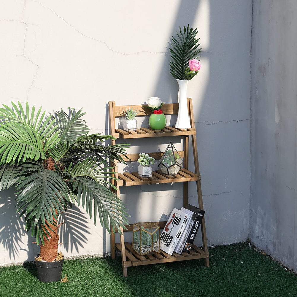 3 Tier Wooden Flower Stand Plant Display Shelf Storage Rack Pot Holder Outdoor Living and Home 